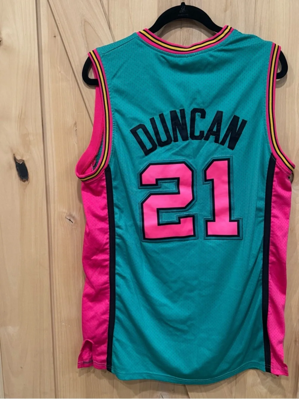 Mitchell & Ness Teal and Pink 'Duncan 21' Men’s Jersey